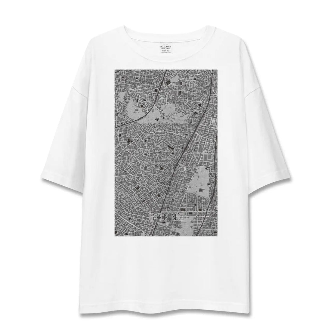 【山王(東京都)】地図柄ビッグシルエットTシャツ