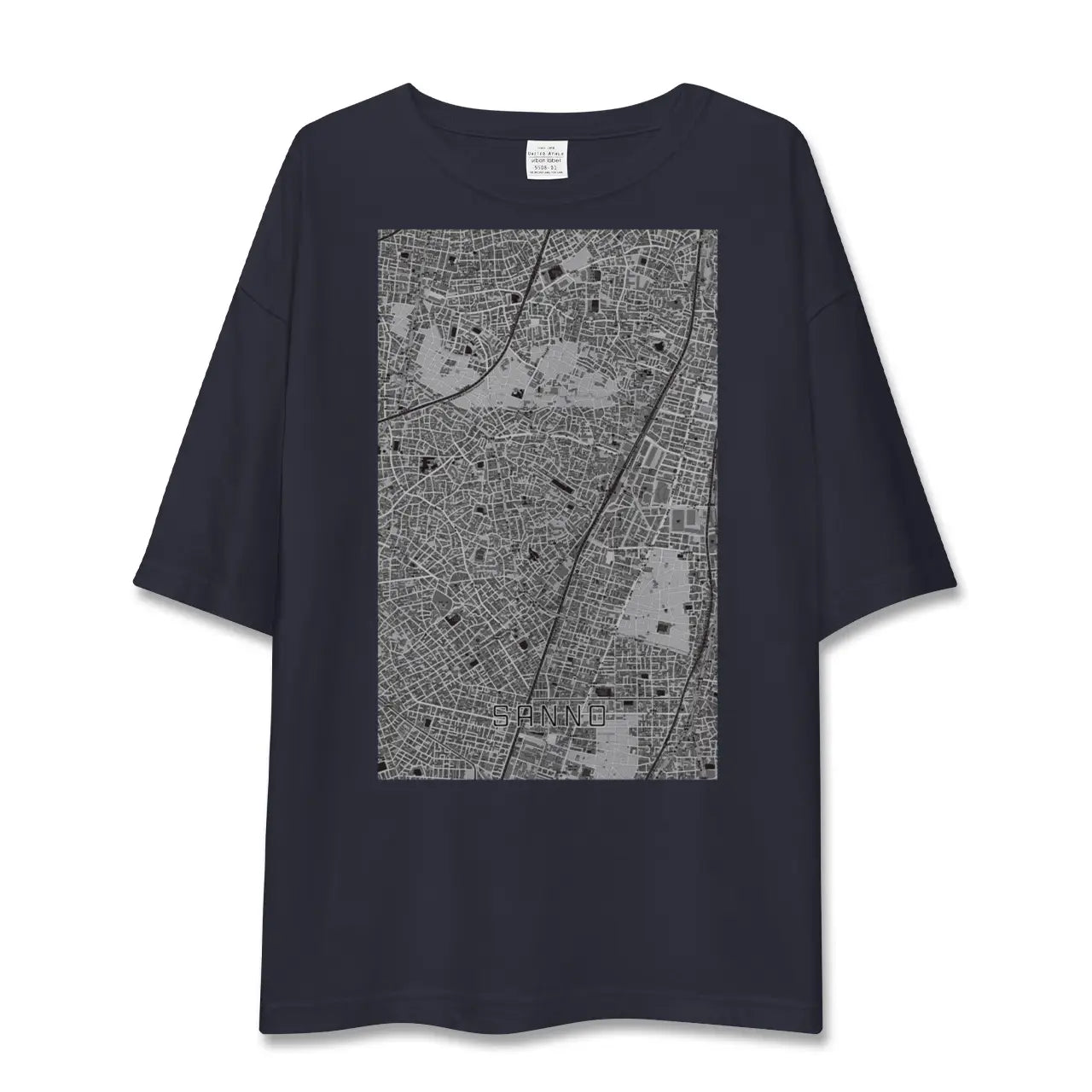 【山王（東京都）】地図柄ビッグシルエットTシャツ