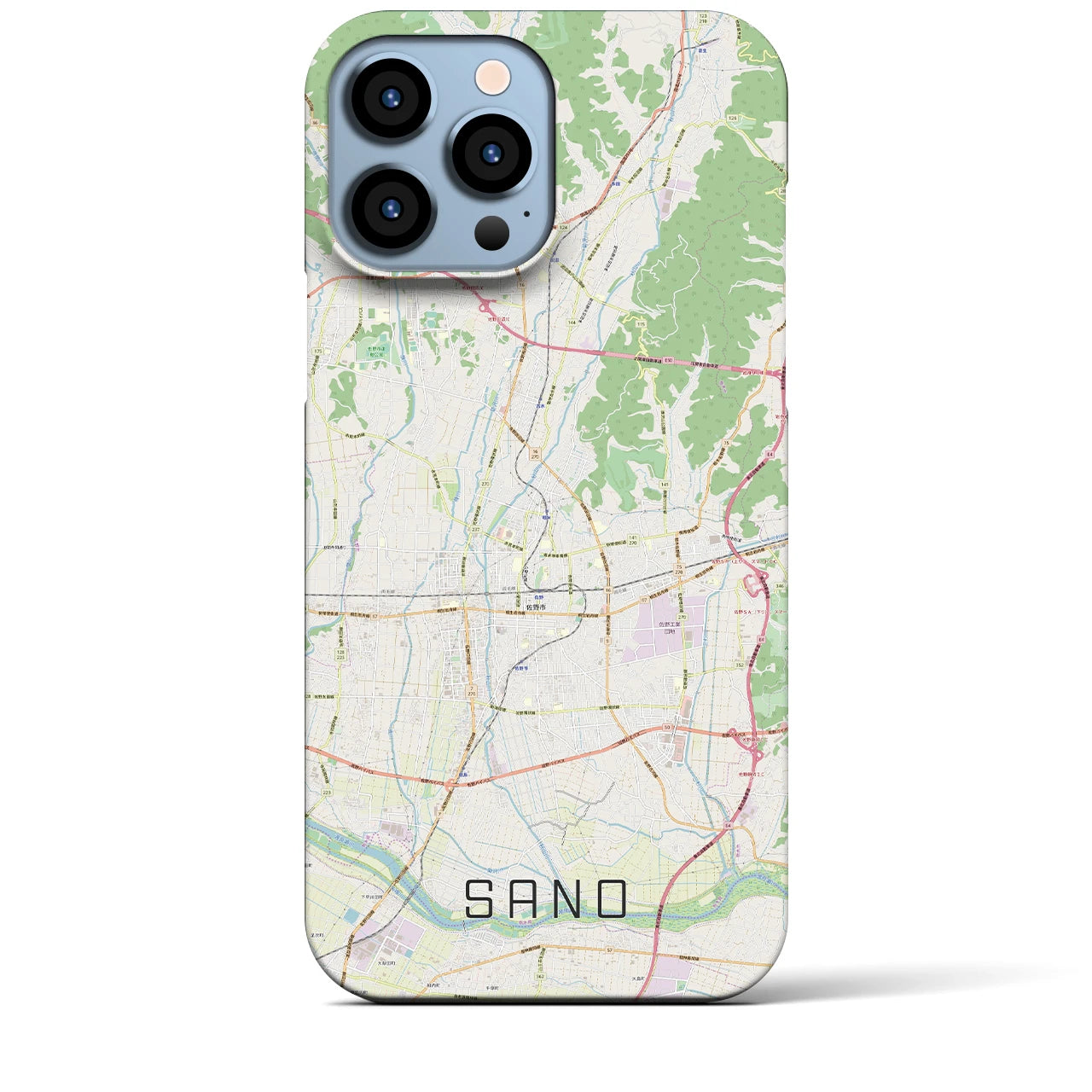 【佐野】地図柄iPhoneケース（バックカバータイプ・ナチュラル）iPhone 13 Pro Max 用