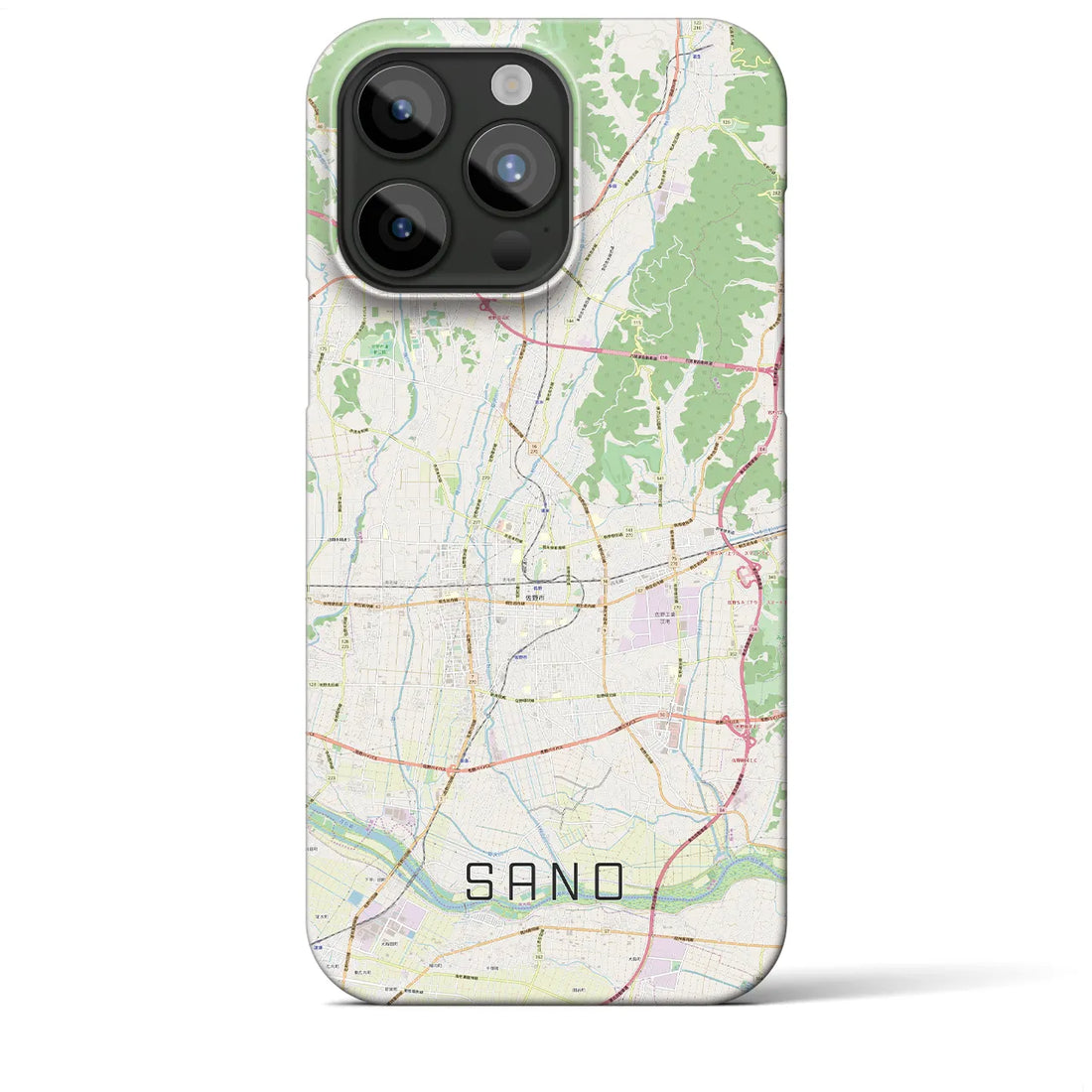 【佐野】地図柄iPhoneケース（バックカバータイプ・ナチュラル）iPhone 15 Pro Max 用