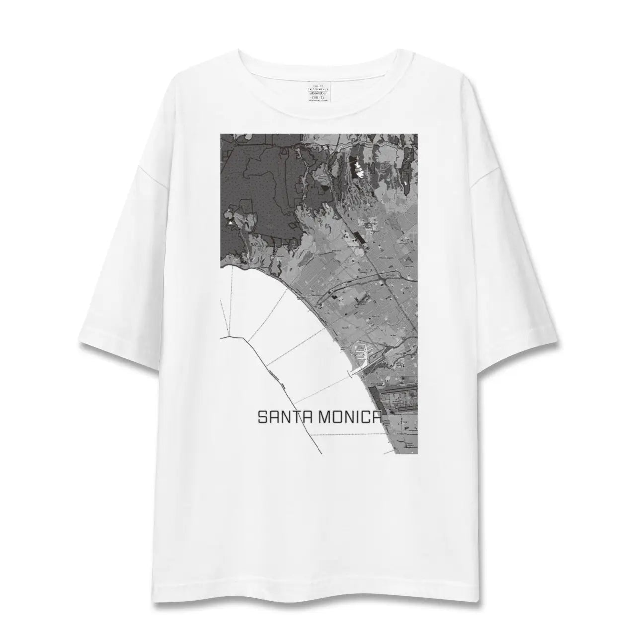 【サンタモニカ（アメリカ）】地図柄ビッグシルエットTシャツ