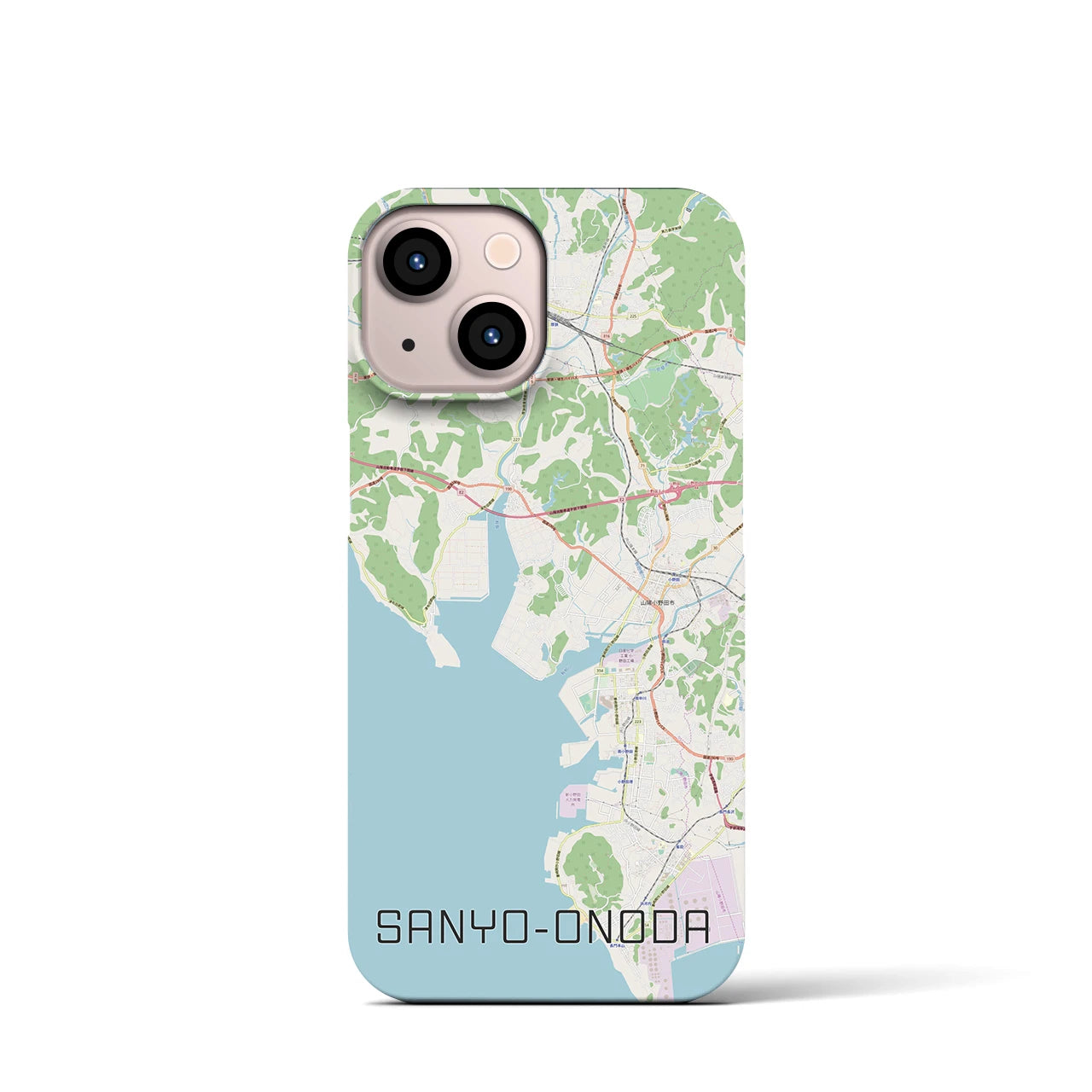 【山陽小野田】地図柄iPhoneケース（バックカバータイプ・ナチュラル）iPhone 13 mini 用