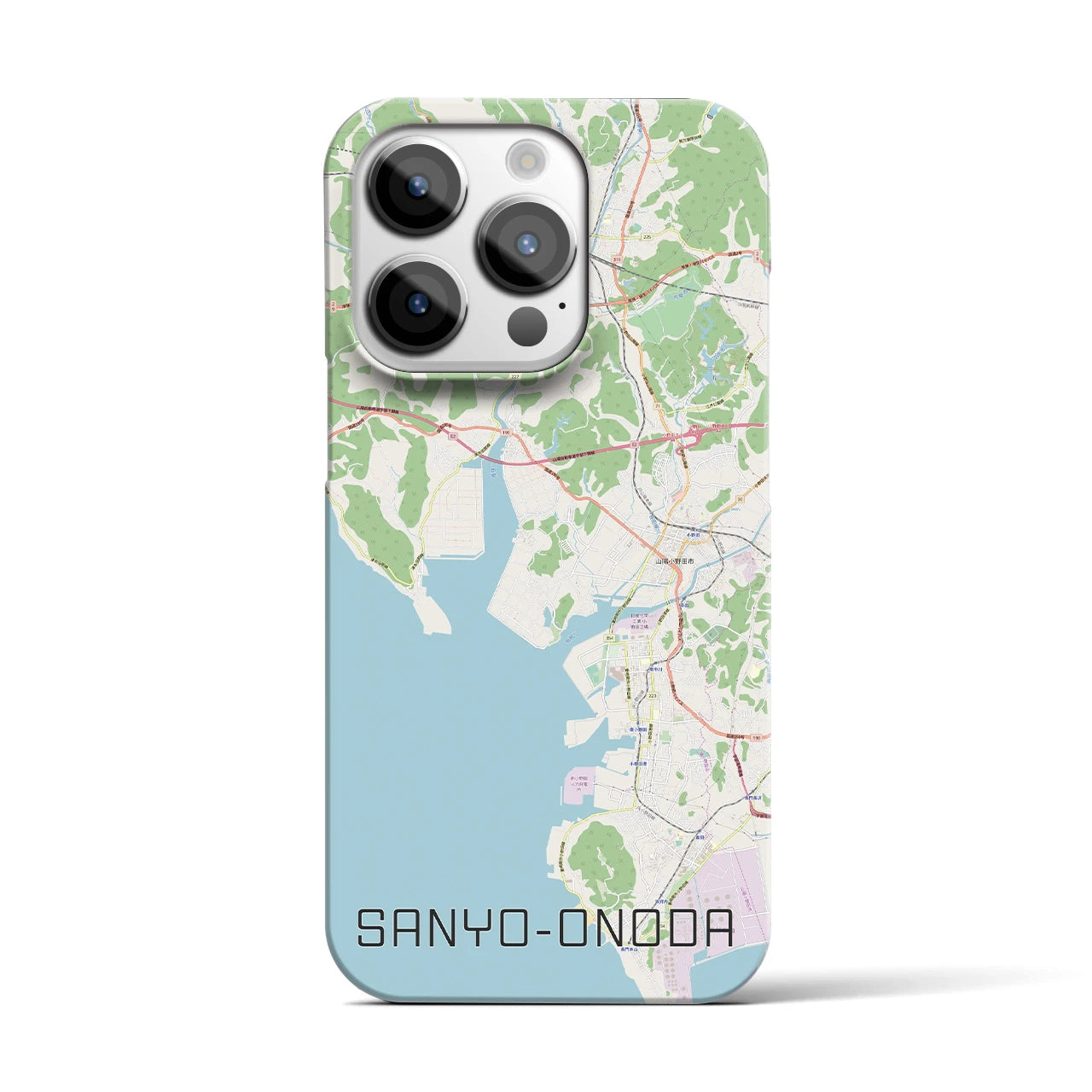 【山陽小野田】地図柄iPhoneケース（バックカバータイプ・ナチュラル）iPhone 14 Pro 用