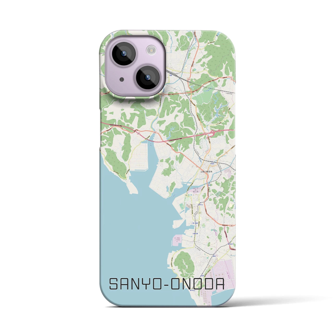 【山陽小野田】地図柄iPhoneケース（バックカバータイプ・ナチュラル）iPhone 14 用