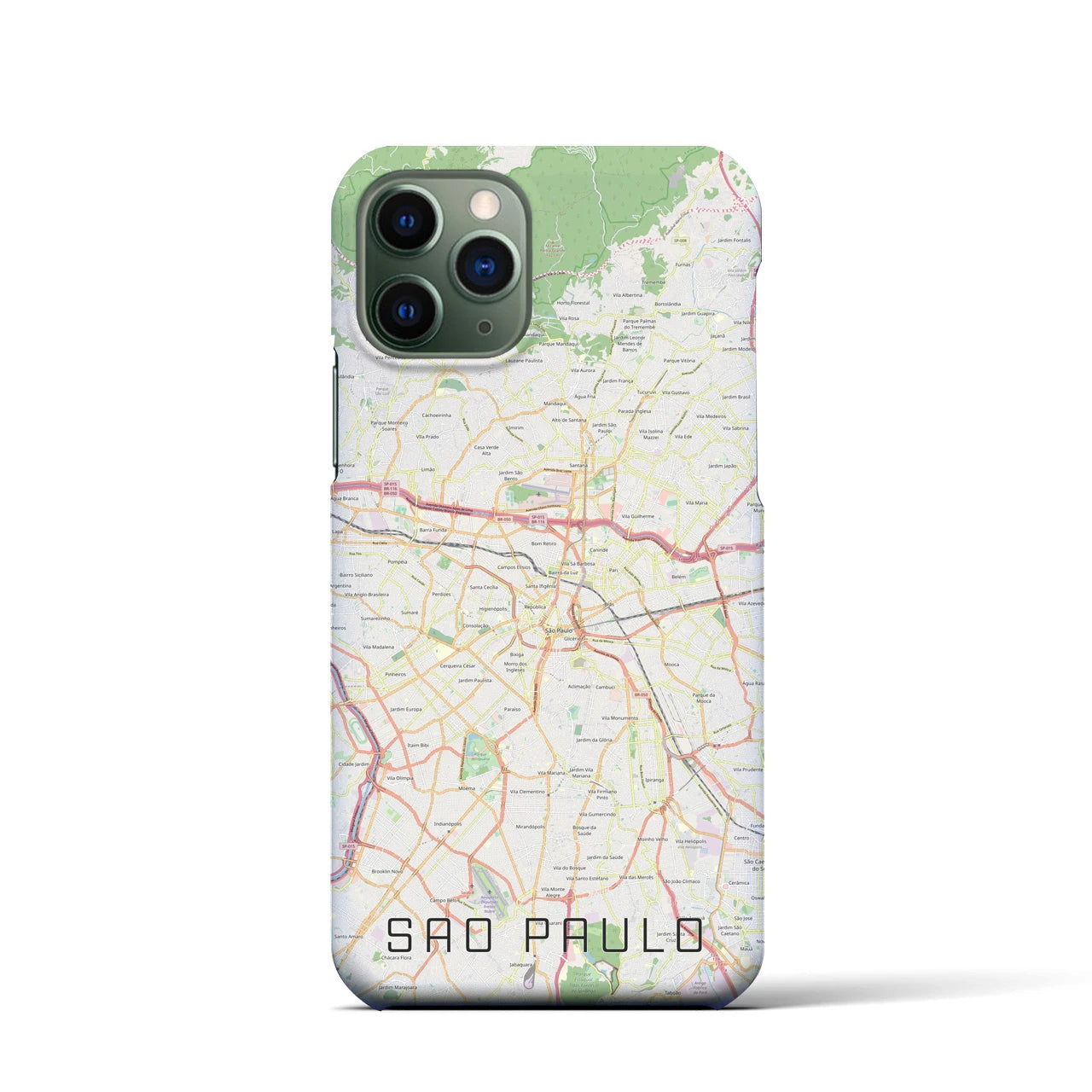 【サンパウロ】地図柄iPhoneケース（バックカバータイプ・ナチュラル）iPhone 11 Pro 用