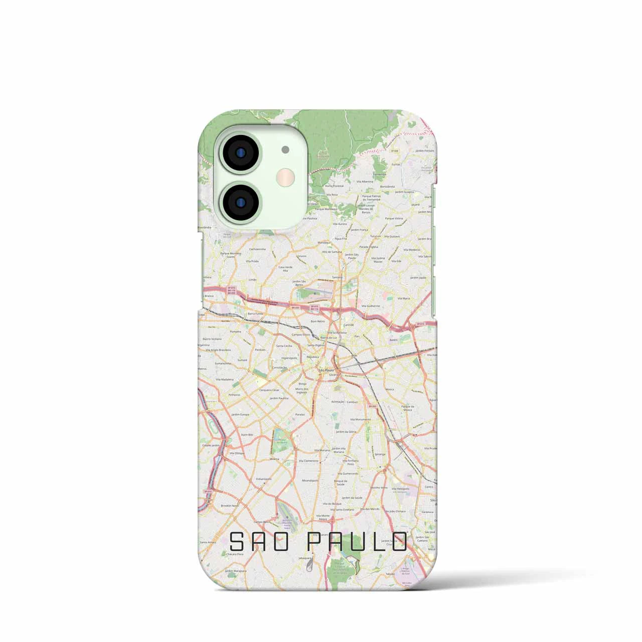 【サンパウロ】地図柄iPhoneケース（バックカバータイプ・ナチュラル）iPhone 12 mini 用