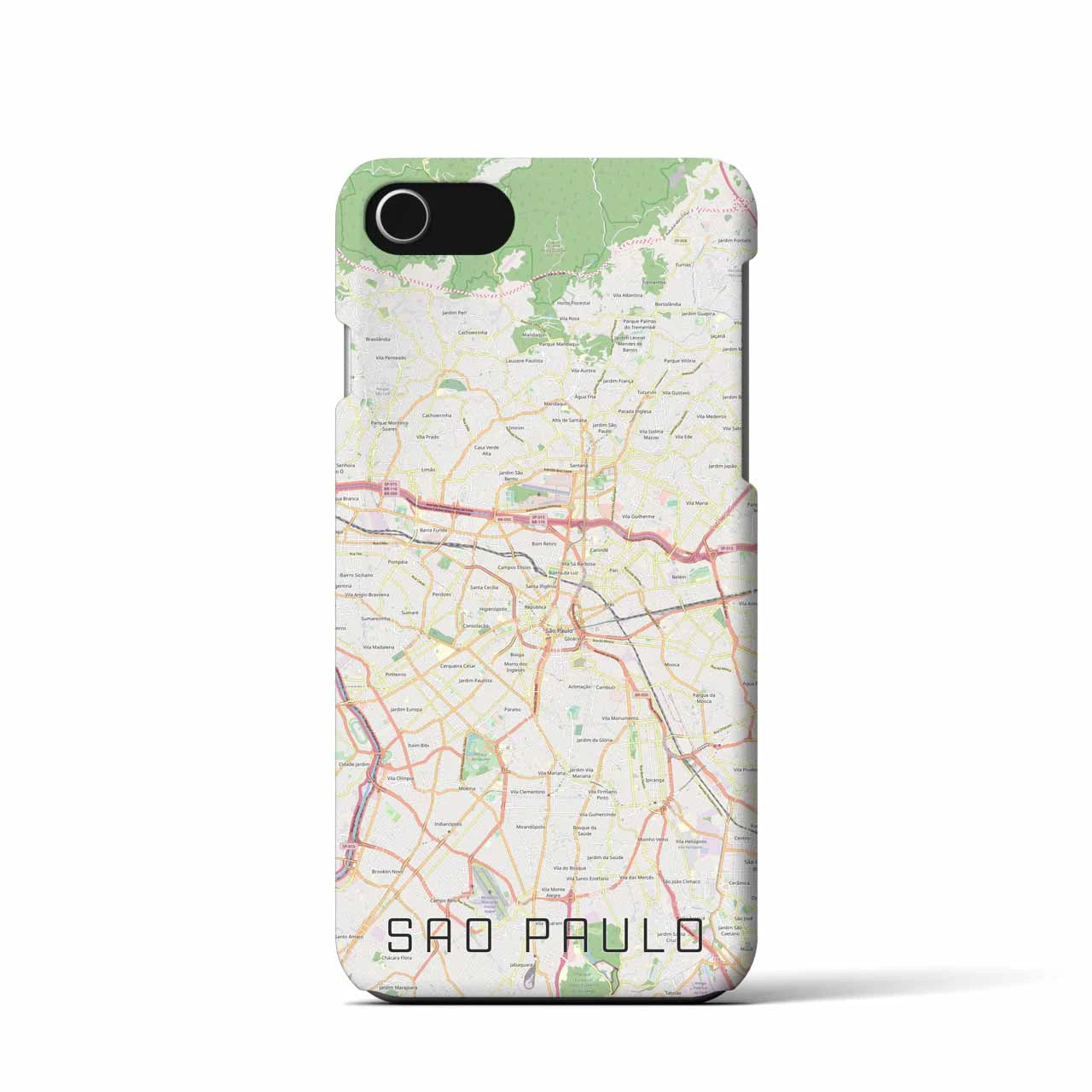 【サンパウロ】地図柄iPhoneケース（バックカバータイプ・ナチュラル）iPhone SE（第3 / 第2世代） / 8 / 7 / 6s / 6 用
