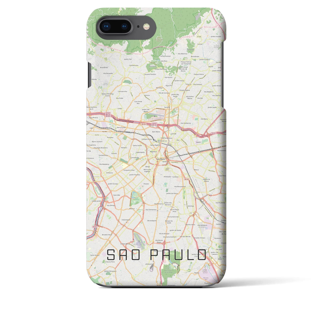 【サンパウロ】地図柄iPhoneケース（バックカバータイプ・ナチュラル）iPhone 8Plus /7Plus / 6sPlus / 6Plus 用