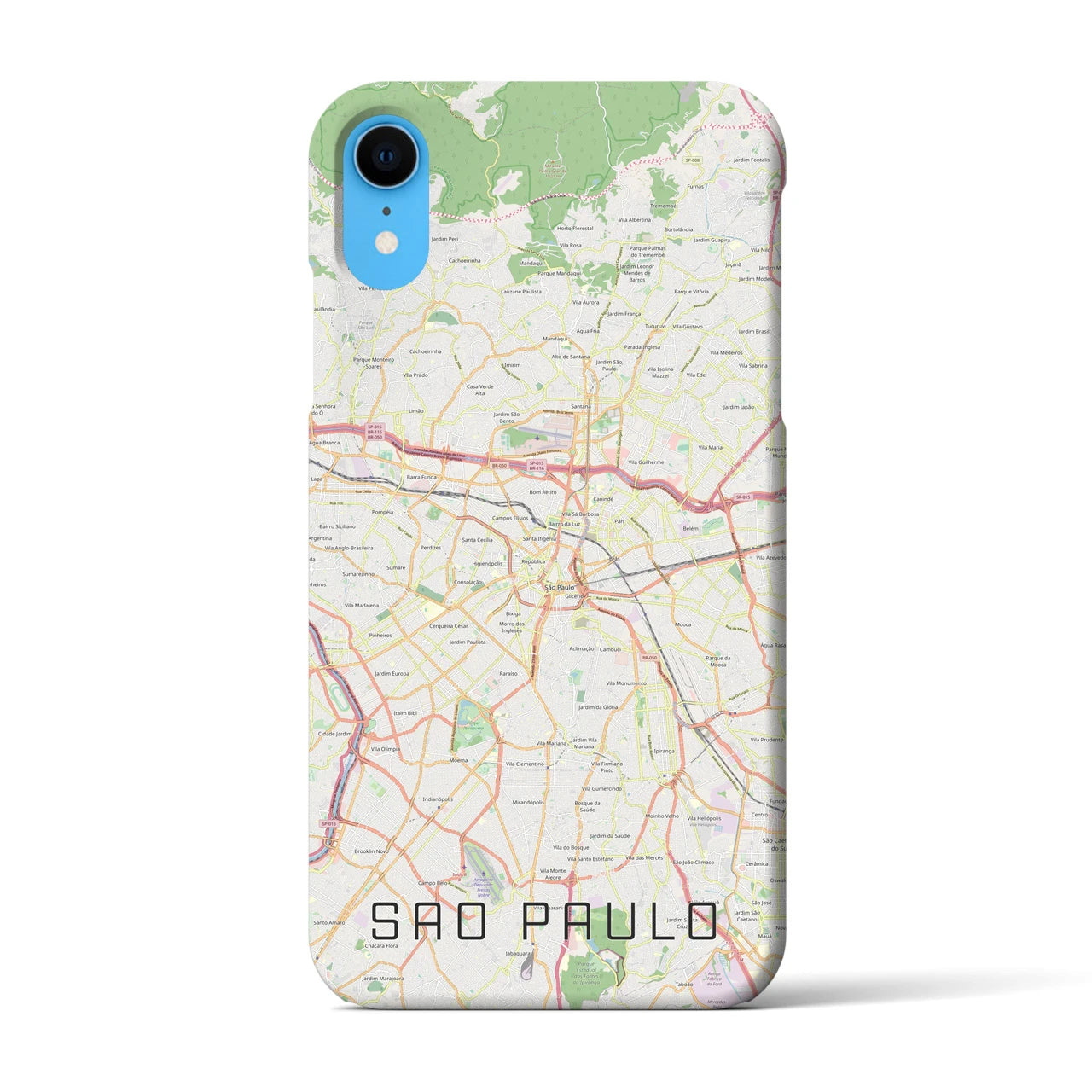 【サンパウロ】地図柄iPhoneケース（バックカバータイプ・ナチュラル）iPhone XR 用