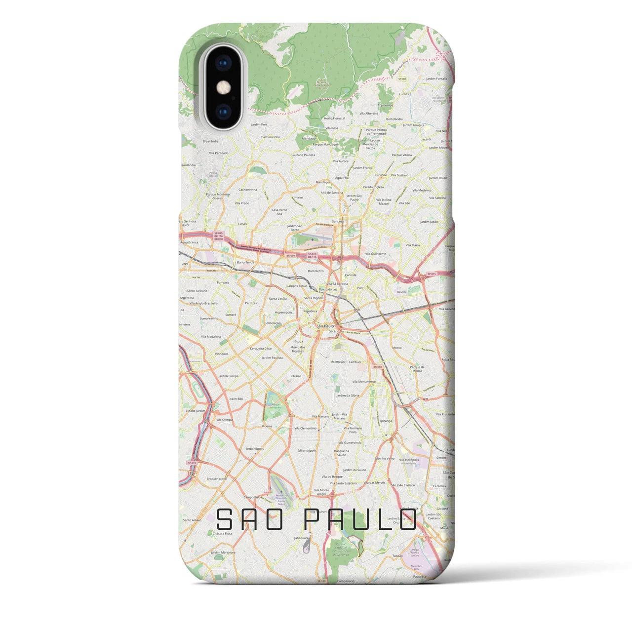 【サンパウロ】地図柄iPhoneケース（バックカバータイプ・ナチュラル）iPhone XS Max 用