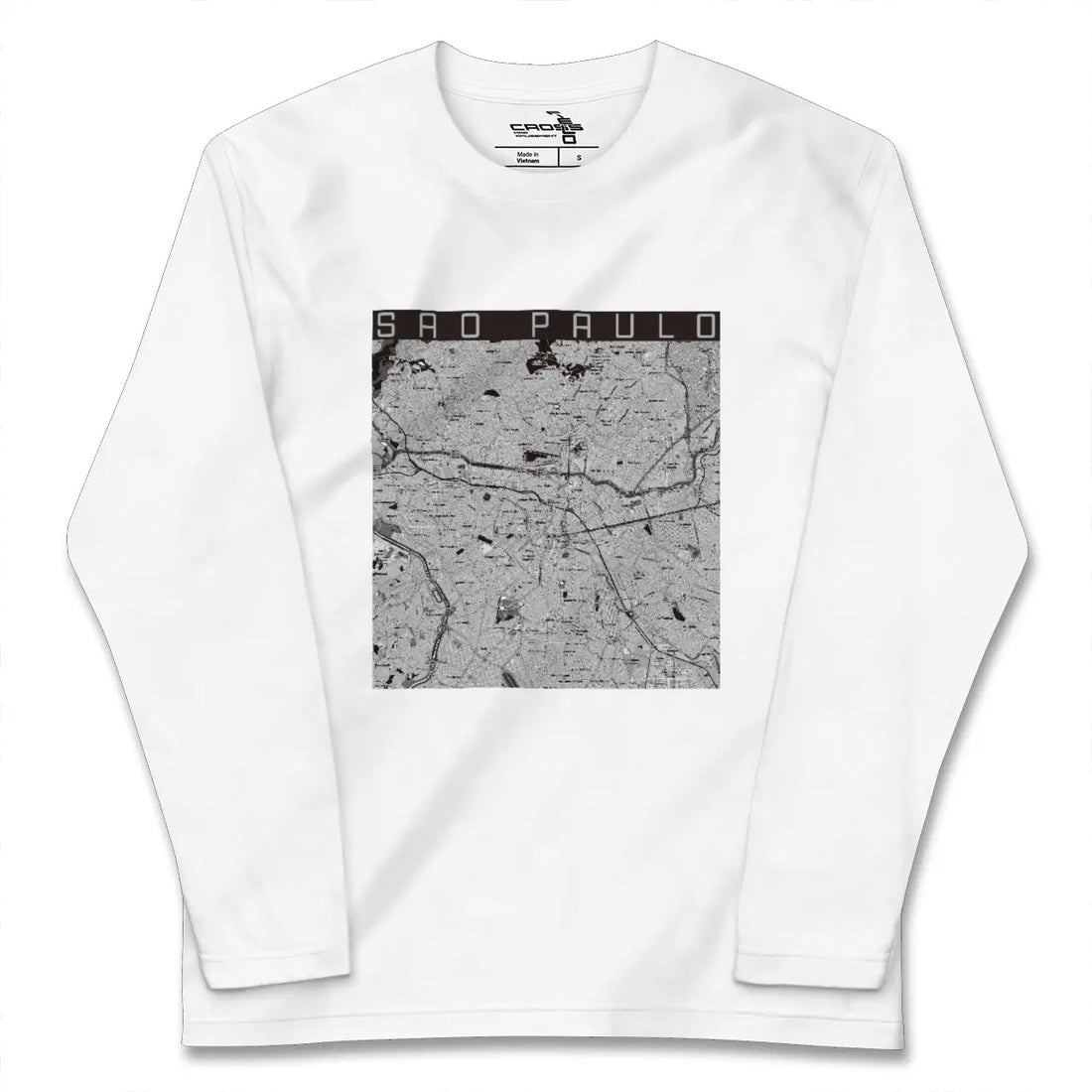【サンパウロ(ブラジル)】地図柄ロングスリーブTシャツ
