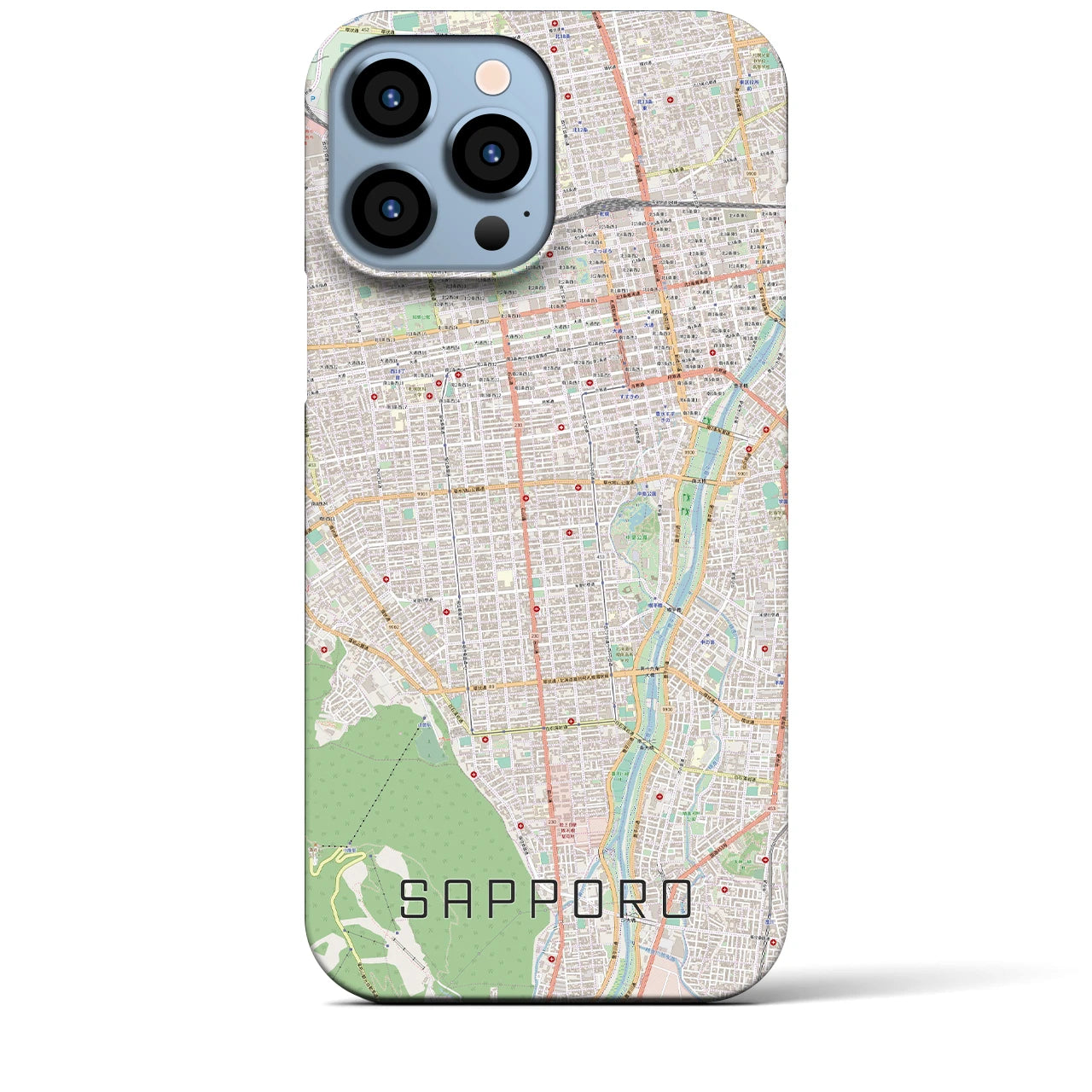 【札幌】地図柄iPhoneケース（バックカバータイプ・ナチュラル）iPhone 13 Pro Max 用