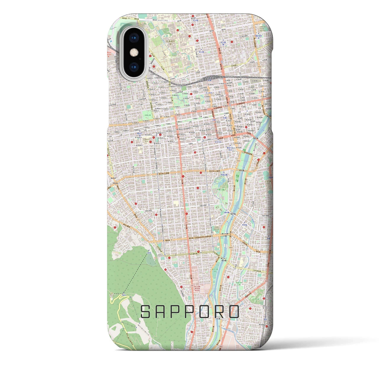 【札幌】地図柄iPhoneケース（バックカバータイプ・ナチュラル）iPhone XS Max 用