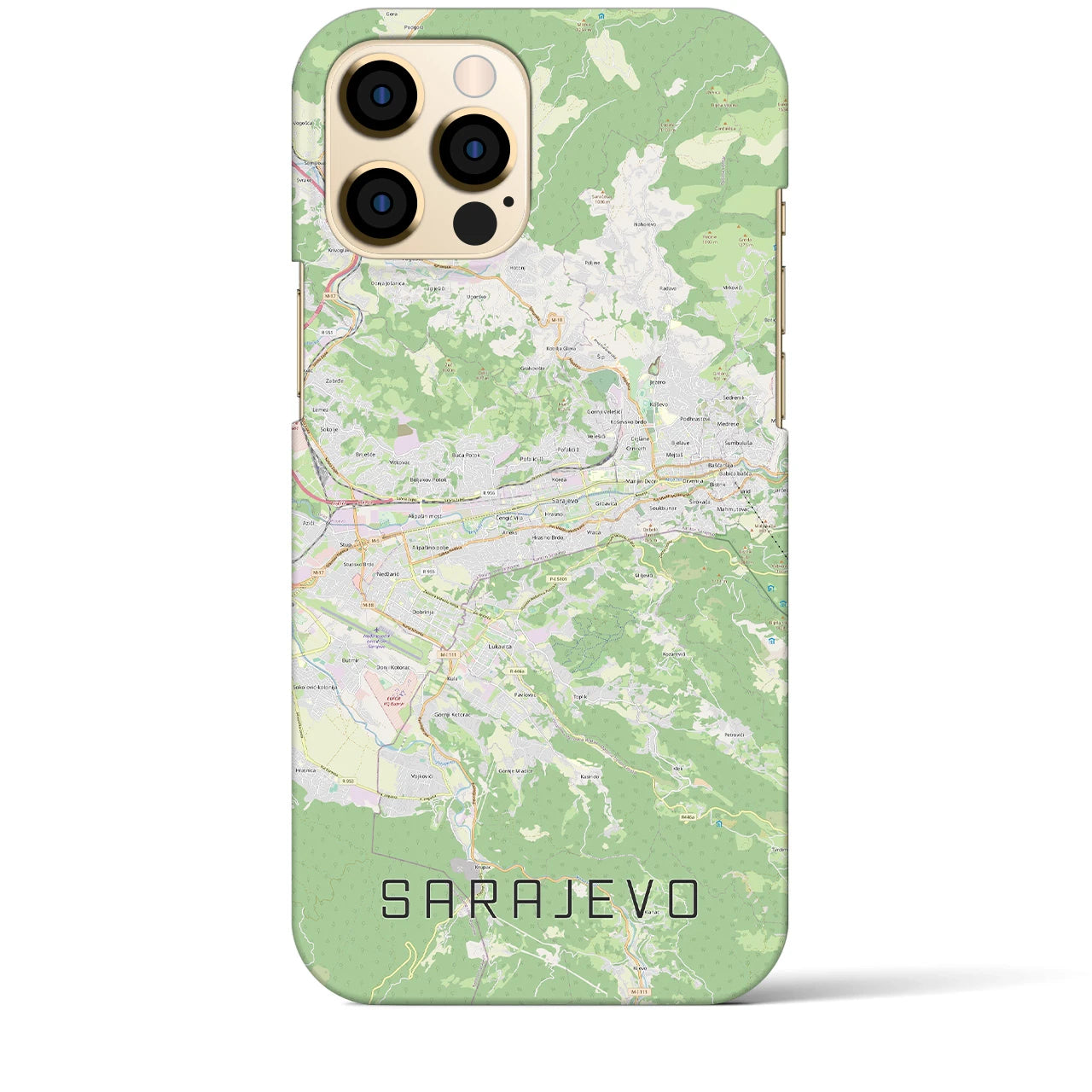 【サラエヴォ】地図柄iPhoneケース（バックカバータイプ・ナチュラル）iPhone 12 Pro Max 用
