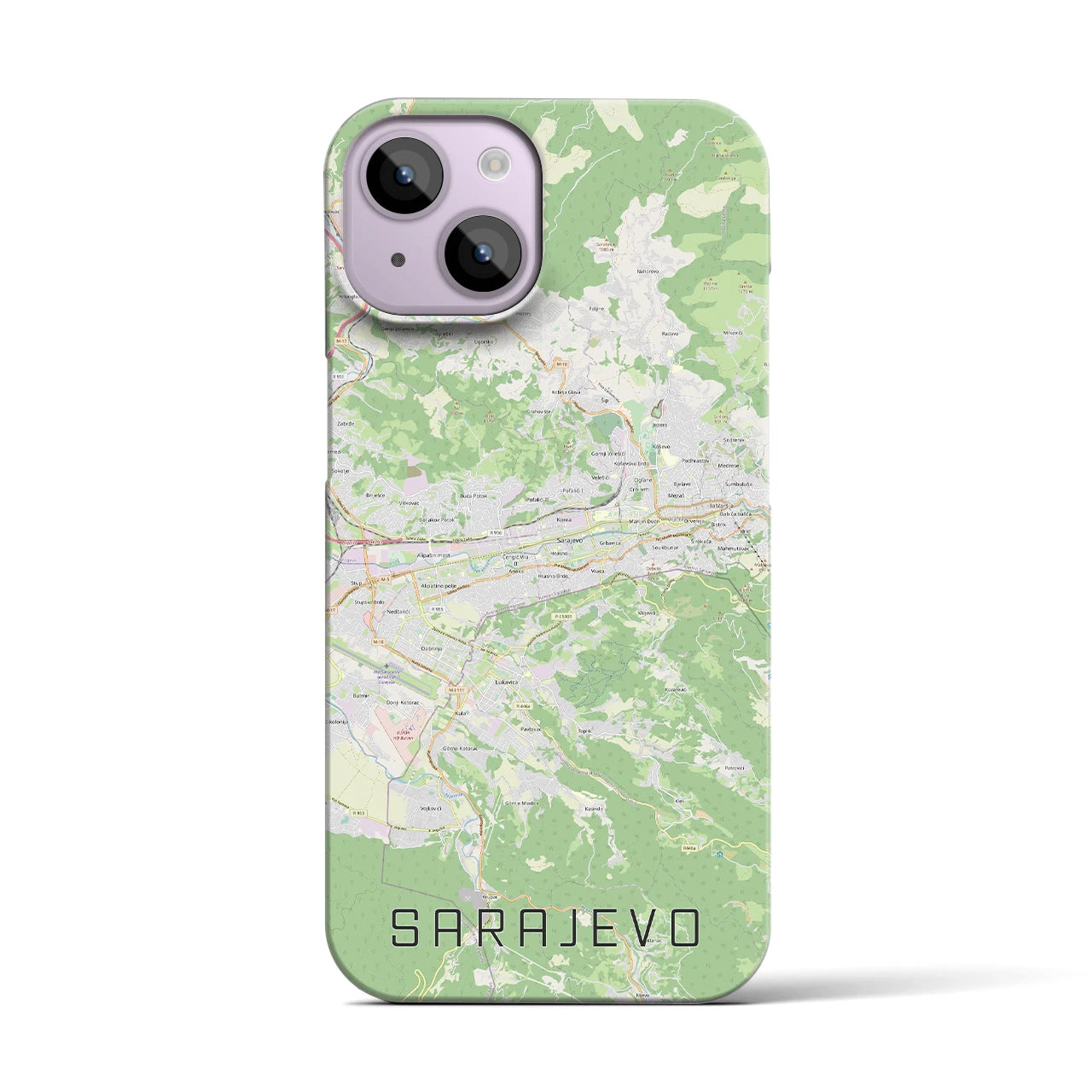 【サラエヴォ】地図柄iPhoneケース（バックカバータイプ・ナチュラル）iPhone 14 用