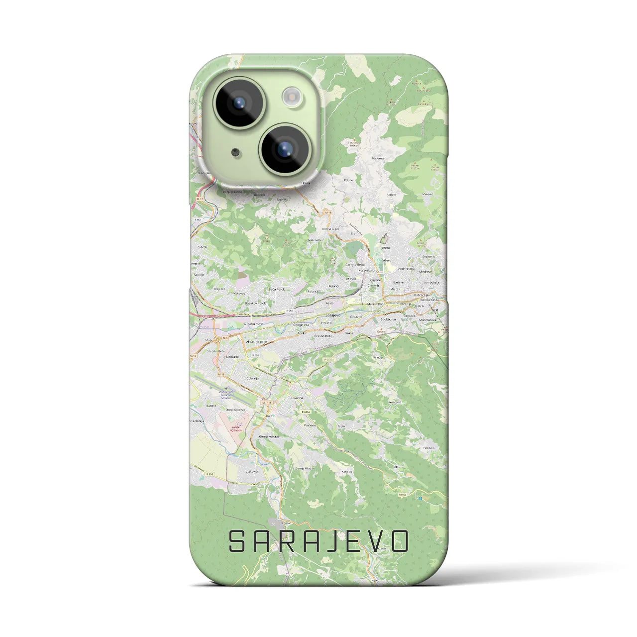 【サラエヴォ】地図柄iPhoneケース（バックカバータイプ・ナチュラル）iPhone 15 用