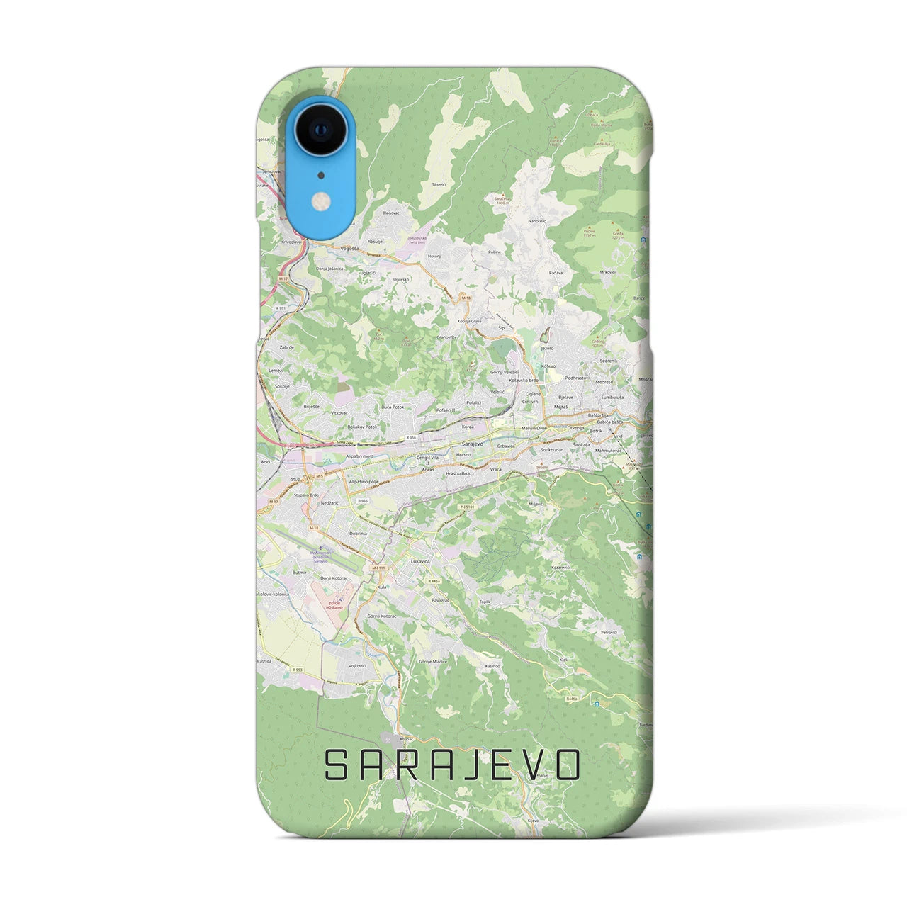 【サラエヴォ】地図柄iPhoneケース（バックカバータイプ・ナチュラル）iPhone XR 用