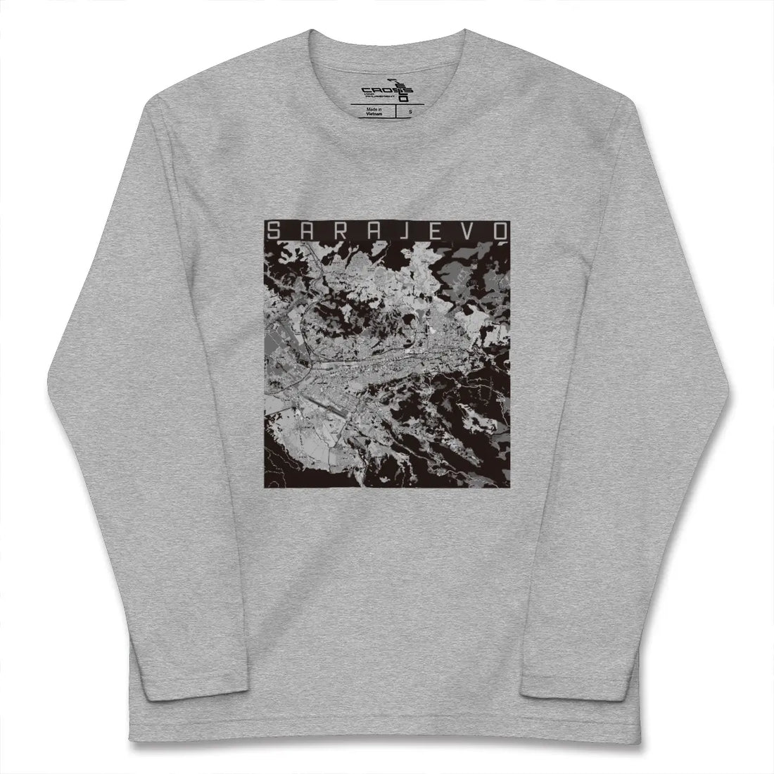 【サラエヴォ(ボスニア・ヘルツェゴビナ)】地図柄ロングスリーブTシャツ