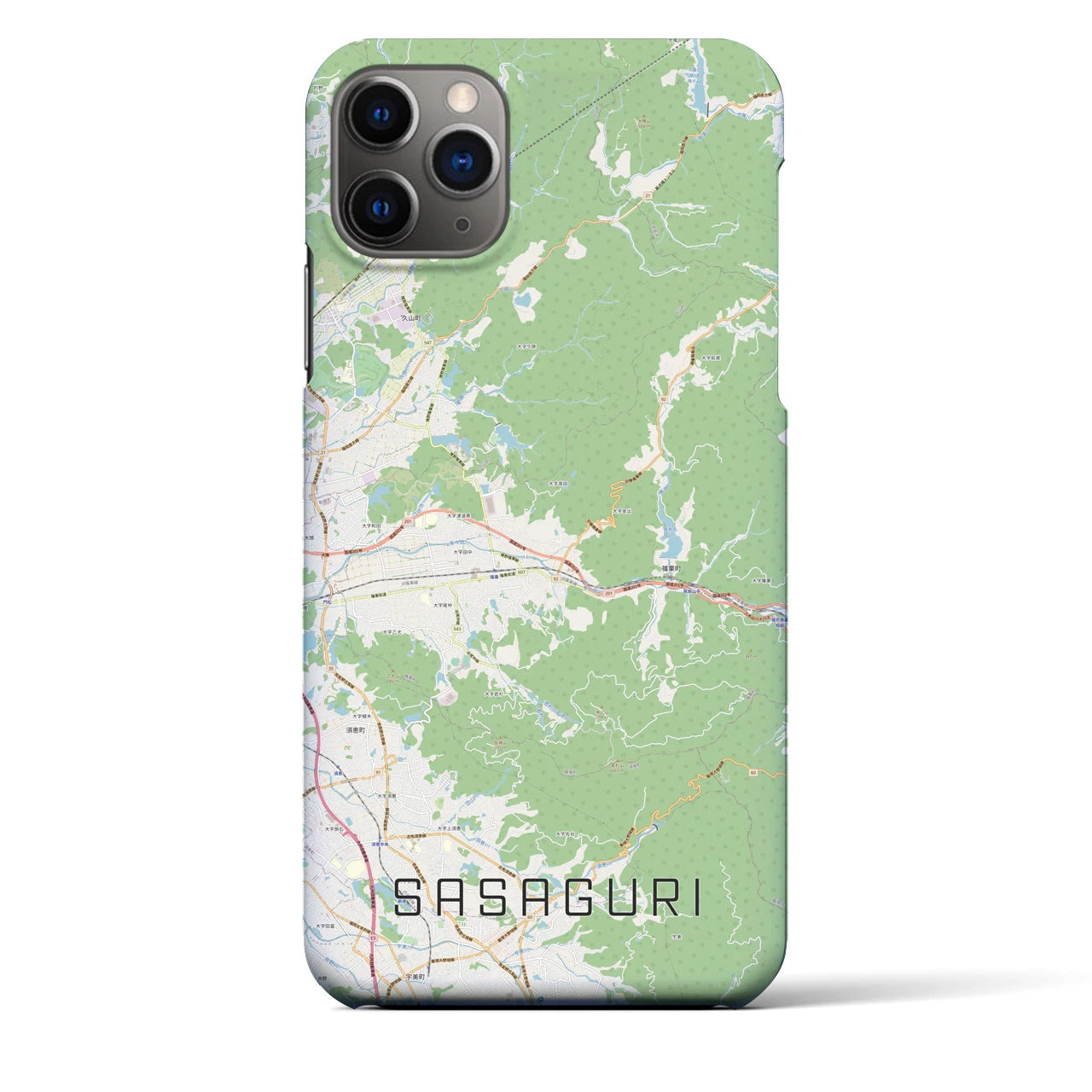 【篠栗】地図柄iPhoneケース（バックカバータイプ・ナチュラル）iPhone 11 Pro Max 用