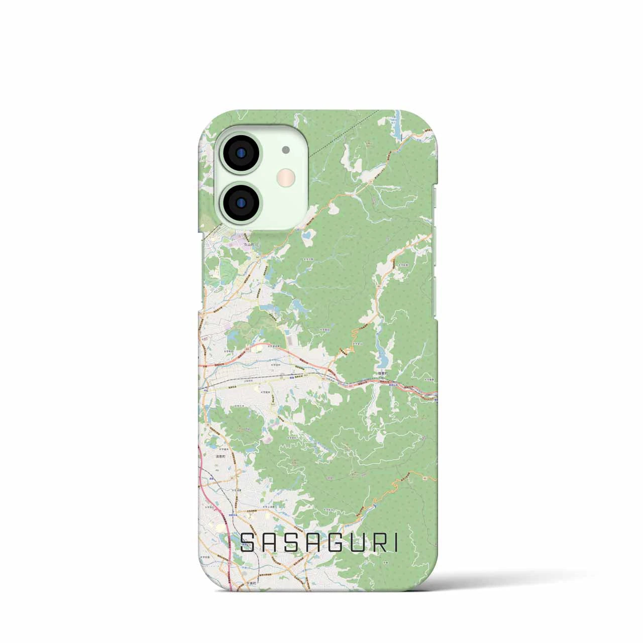 【篠栗】地図柄iPhoneケース（バックカバータイプ・ナチュラル）iPhone 12 mini 用