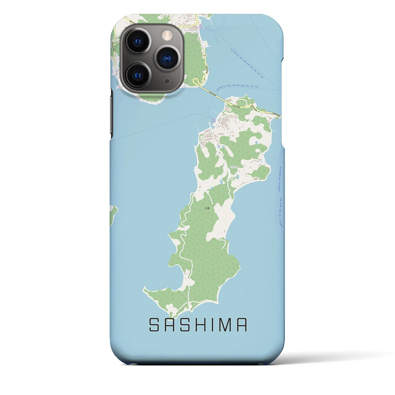 【佐島】地図柄iPhoneケース（バックカバータイプ・ナチュラル）iPhone 11 Pro Max 用