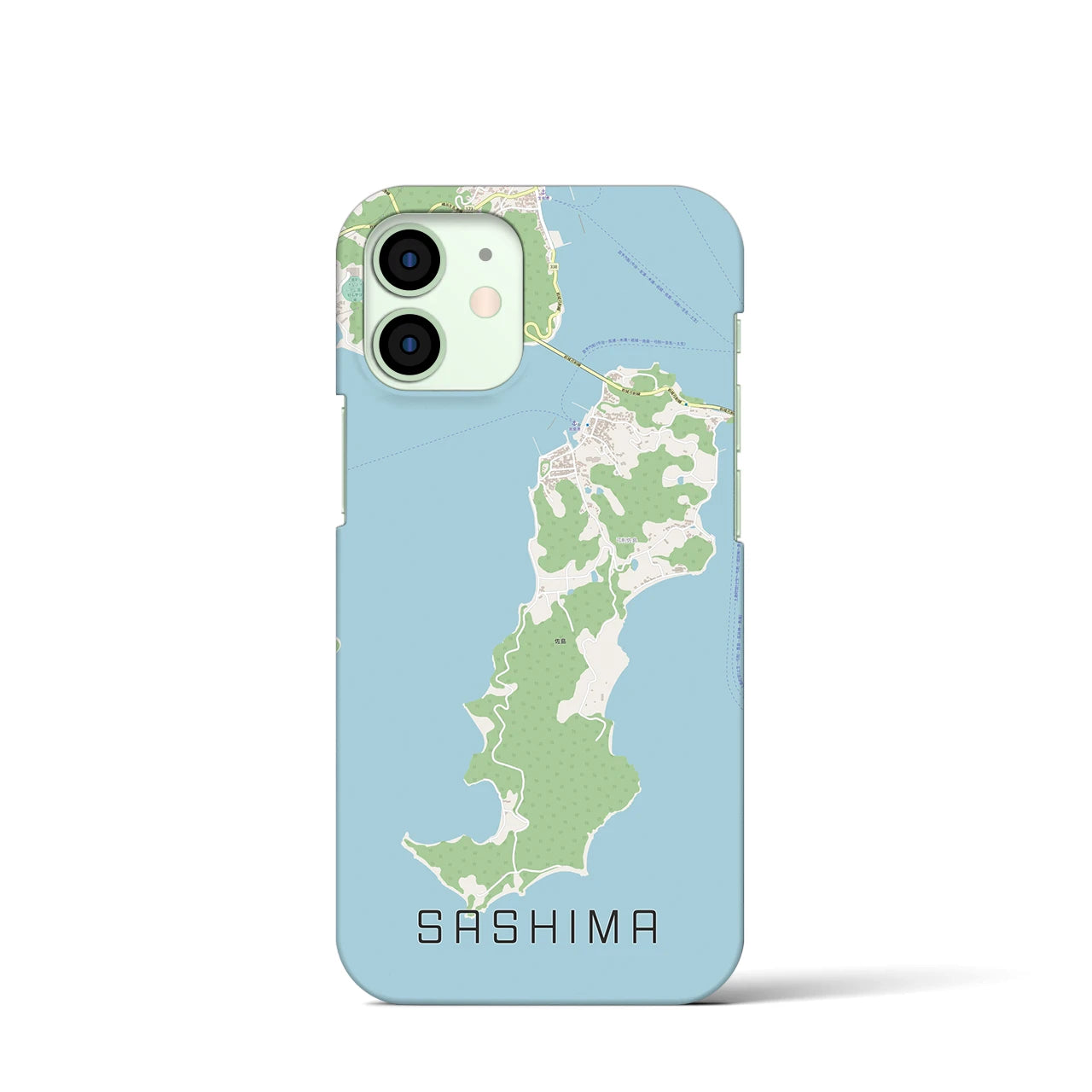 【佐島】地図柄iPhoneケース（バックカバータイプ・ナチュラル）iPhone 12 mini 用