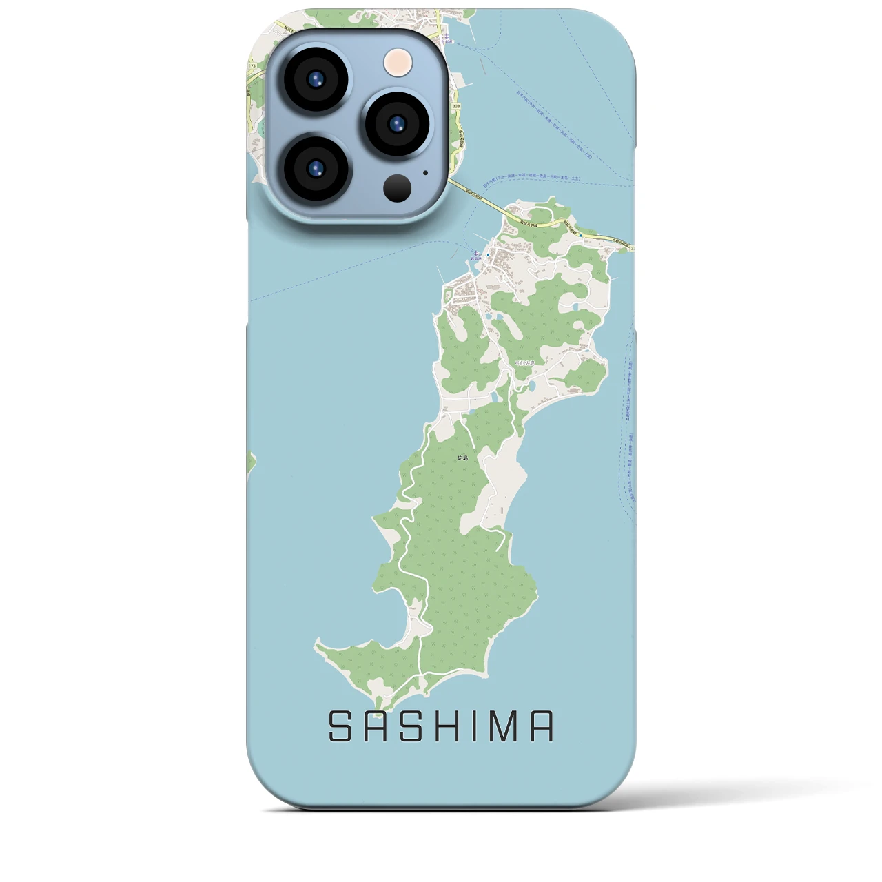 【佐島】地図柄iPhoneケース（バックカバータイプ・ナチュラル）iPhone 13 Pro Max 用