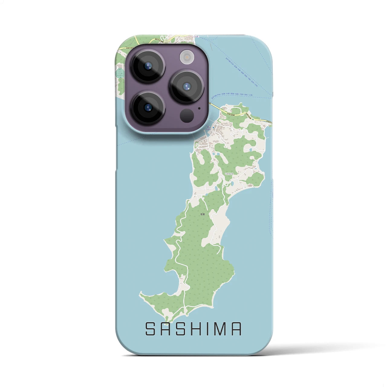 【佐島】地図柄iPhoneケース（バックカバータイプ・ナチュラル）iPhone 14 Pro 用