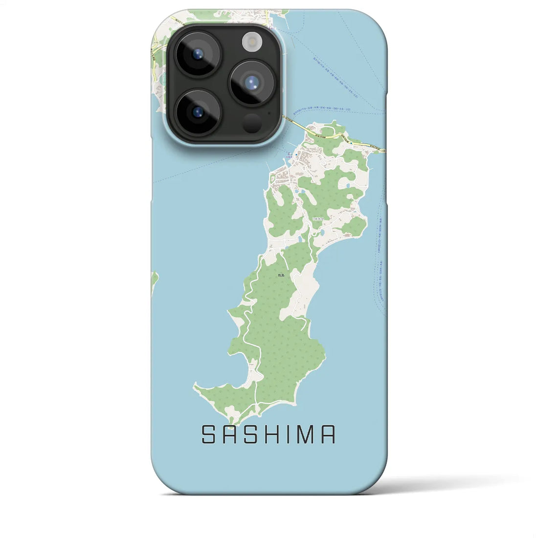 【佐島】地図柄iPhoneケース（バックカバータイプ・ナチュラル）iPhone 15 Pro Max 用