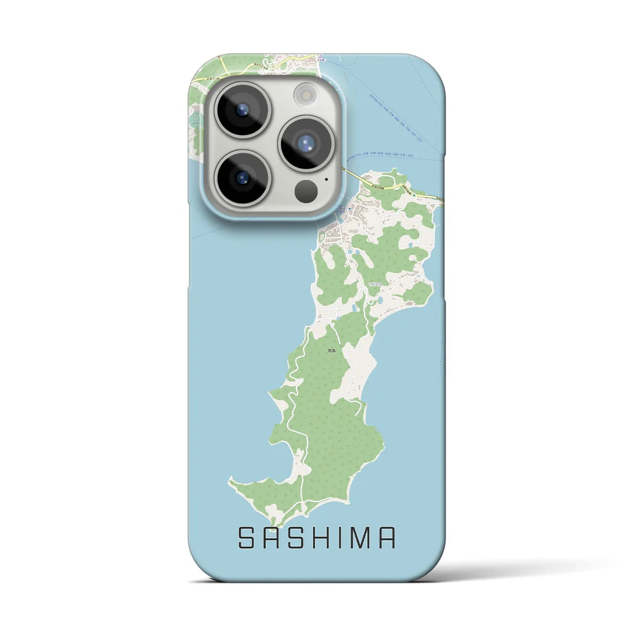 【佐島】地図柄iPhoneケース（バックカバータイプ・ナチュラル）iPhone 15 Pro 用