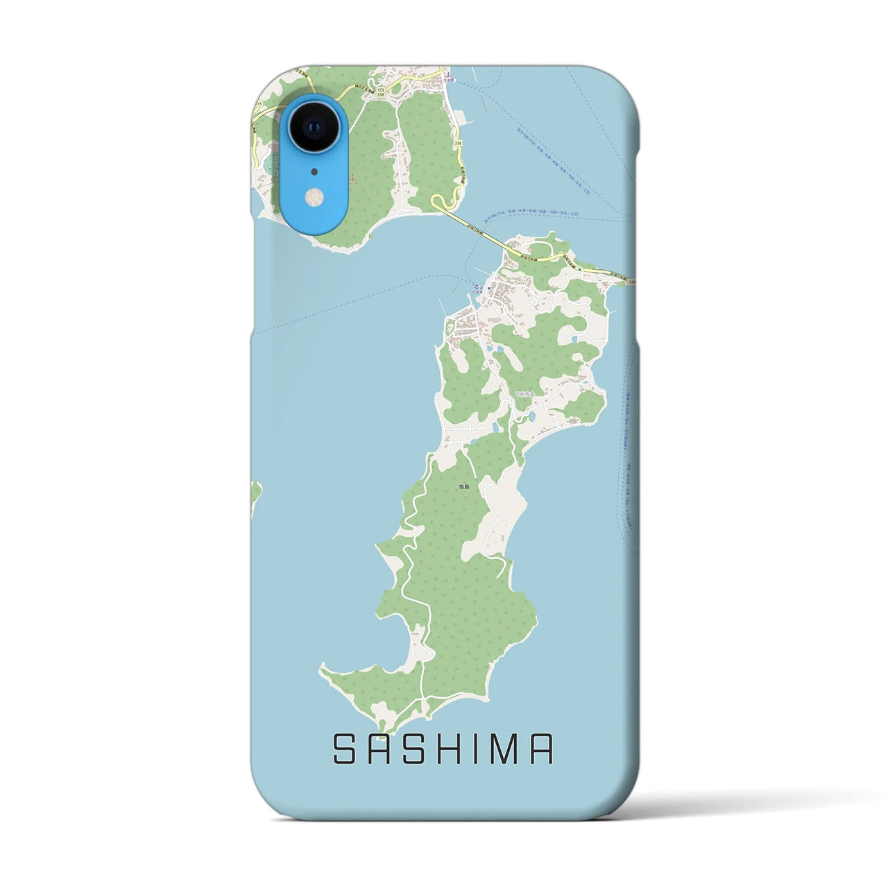 【佐島】地図柄iPhoneケース（バックカバータイプ・ナチュラル）iPhone XR 用