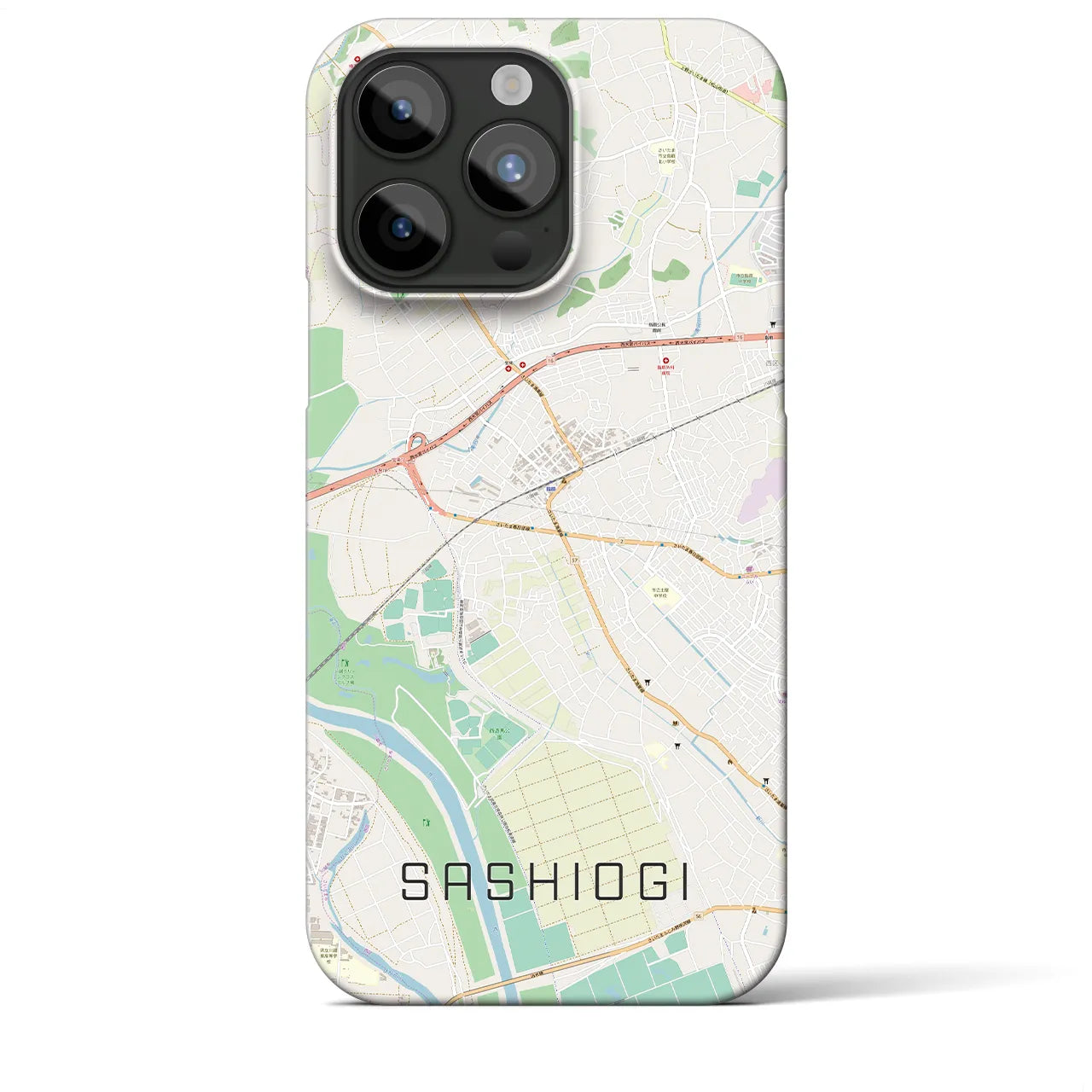 【指扇】地図柄iPhoneケース（バックカバータイプ・ナチュラル）iPhone 15 Pro Max 用