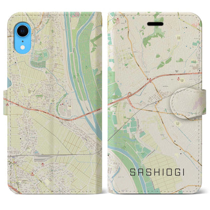 【指扇（埼玉県）】地図柄iPhoneケース（手帳タイプ）ナチュラル・iPhone XR 用