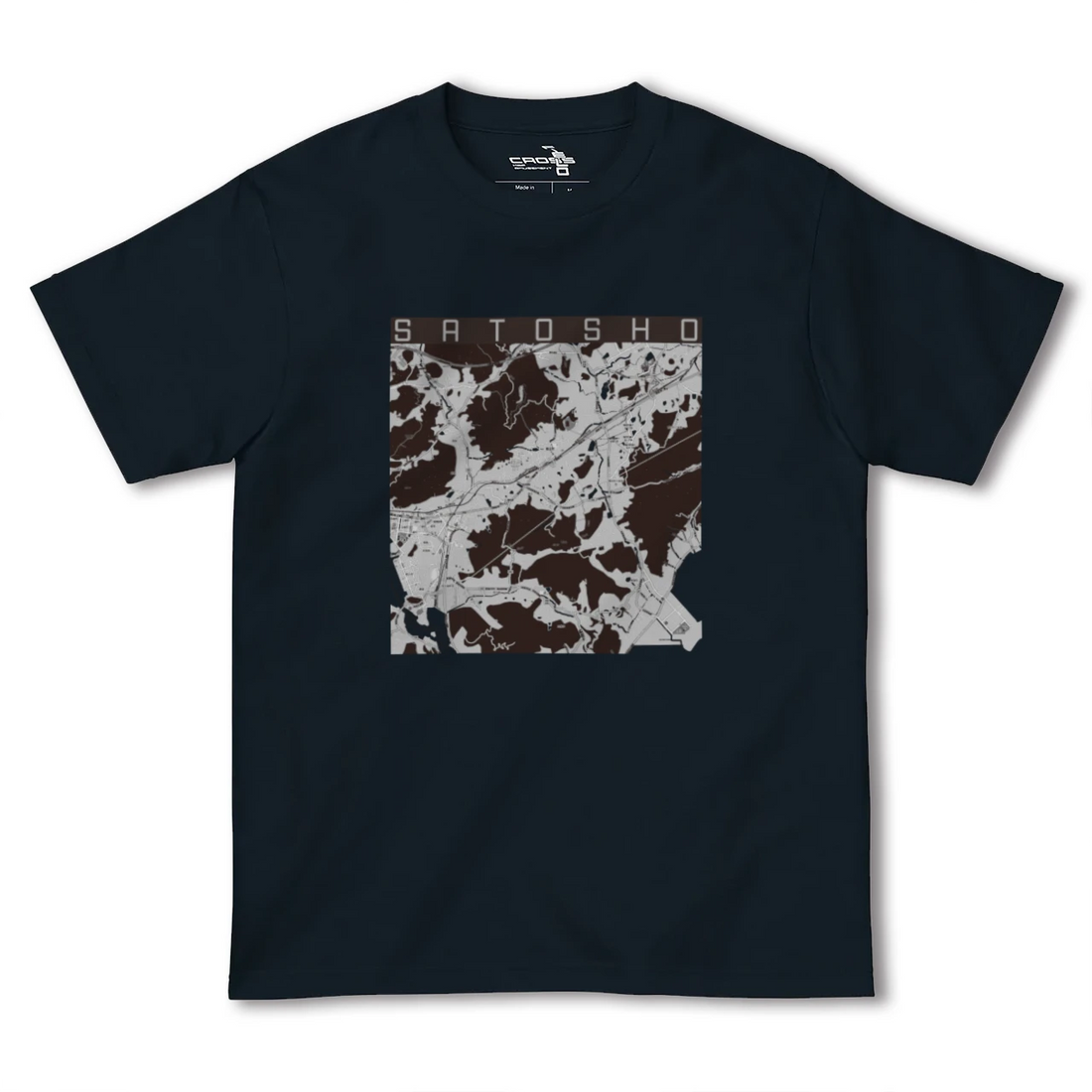 【里庄(岡山県)】地図柄ヘビーウェイトTシャツ