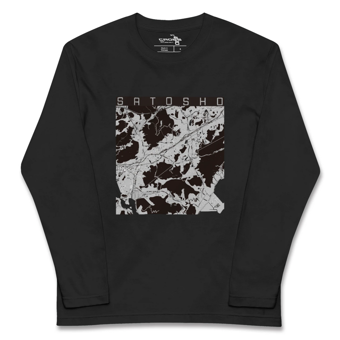 【里庄(岡山県)】地図柄ロングスリーブTシャツ