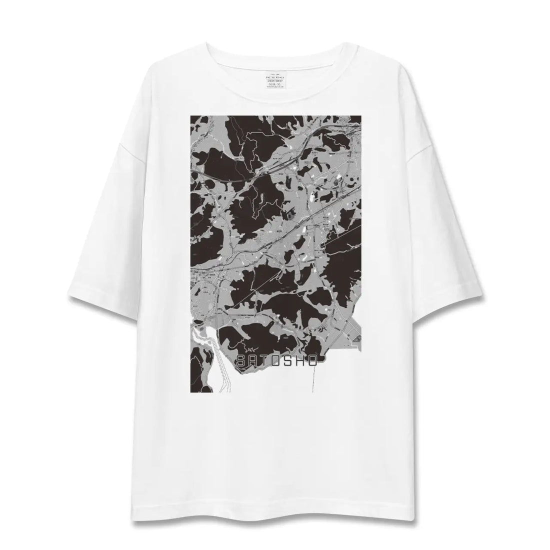 【里庄(岡山県)】地図柄ビッグシルエットTシャツ