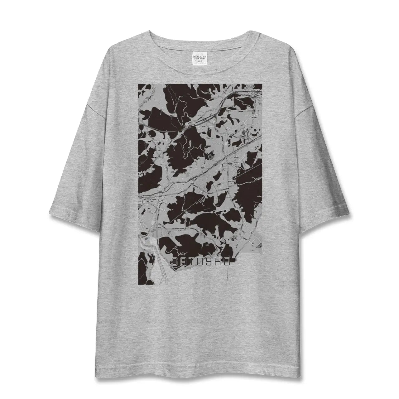 【里庄（岡山県）】地図柄ビッグシルエットTシャツ