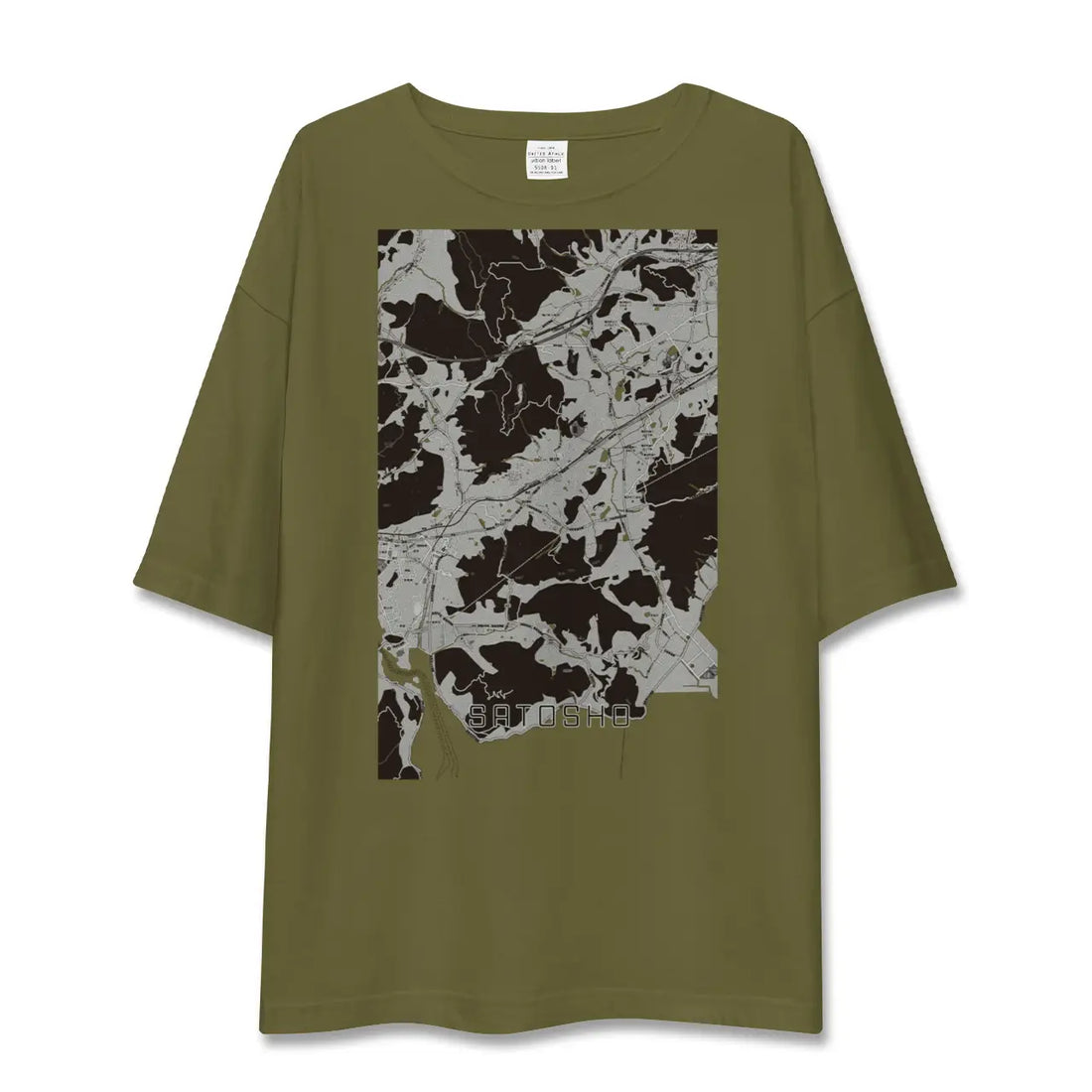 【里庄(岡山県)】地図柄ビッグシルエットTシャツ