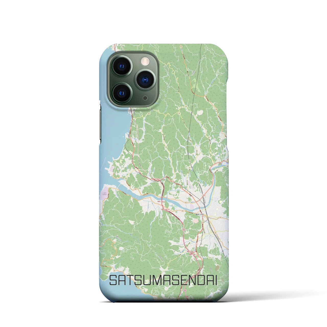 【薩摩川内】地図柄iPhoneケース（バックカバータイプ・ナチュラル）iPhone 11 Pro 用
