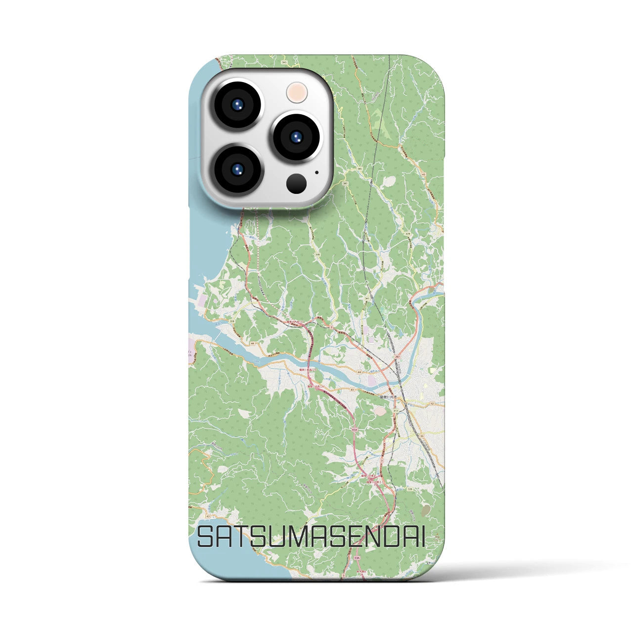 【薩摩川内】地図柄iPhoneケース（バックカバータイプ・ナチュラル）iPhone 13 Pro 用