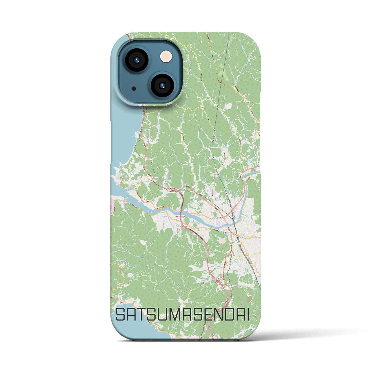 【薩摩川内】地図柄iPhoneケース（バックカバータイプ・ナチュラル）iPhone 13 用