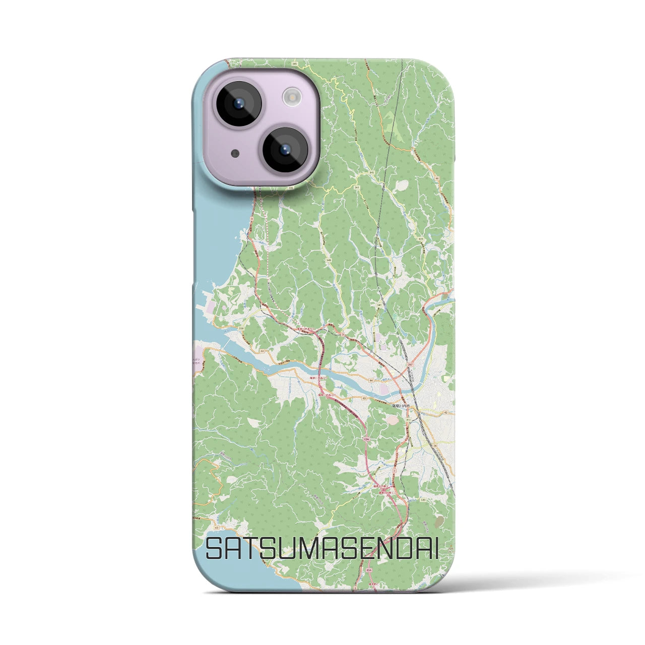 【薩摩川内】地図柄iPhoneケース（バックカバータイプ・ナチュラル）iPhone 14 用