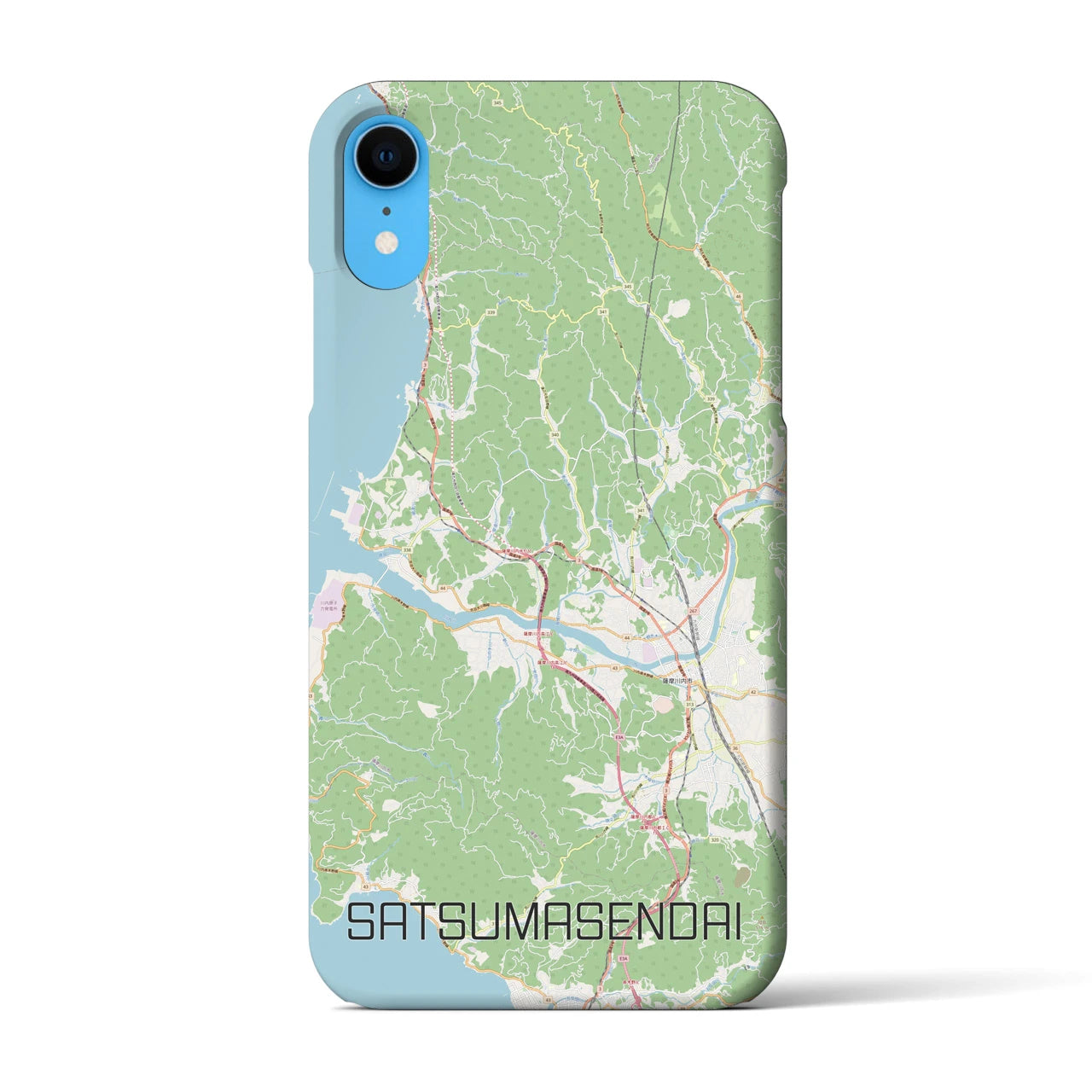 【薩摩川内】地図柄iPhoneケース（バックカバータイプ・ナチュラル）iPhone XR 用