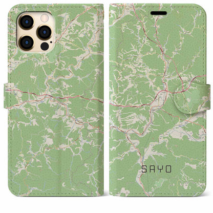 【佐用（兵庫県）】地図柄iPhoneケース（手帳タイプ）ナチュラル・iPhone 12 Pro Max 用