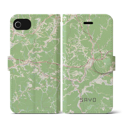 【佐用（兵庫県）】地図柄iPhoneケース（手帳タイプ）ナチュラル・iPhone SE（第3 / 第2世代） / 8 / 7 / 6s / 6 用