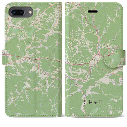 【佐用（兵庫県）】地図柄iPhoneケース（手帳タイプ）ナチュラル・iPhone 8Plus /7Plus / 6sPlus / 6Plus 用