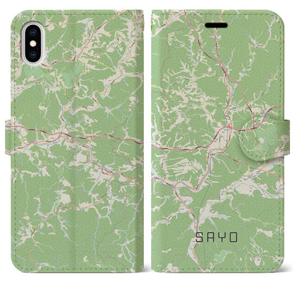 【佐用（兵庫県）】地図柄iPhoneケース（手帳タイプ）ナチュラル・iPhone XS Max 用