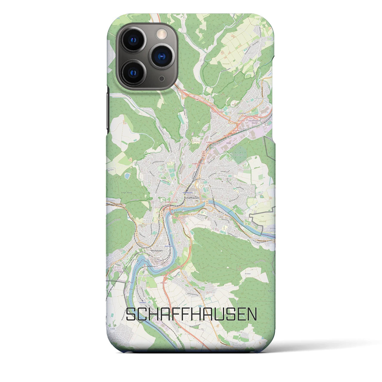 【シャフハウゼン】地図柄iPhoneケース（バックカバータイプ・ナチュラル）iPhone 11 Pro Max 用