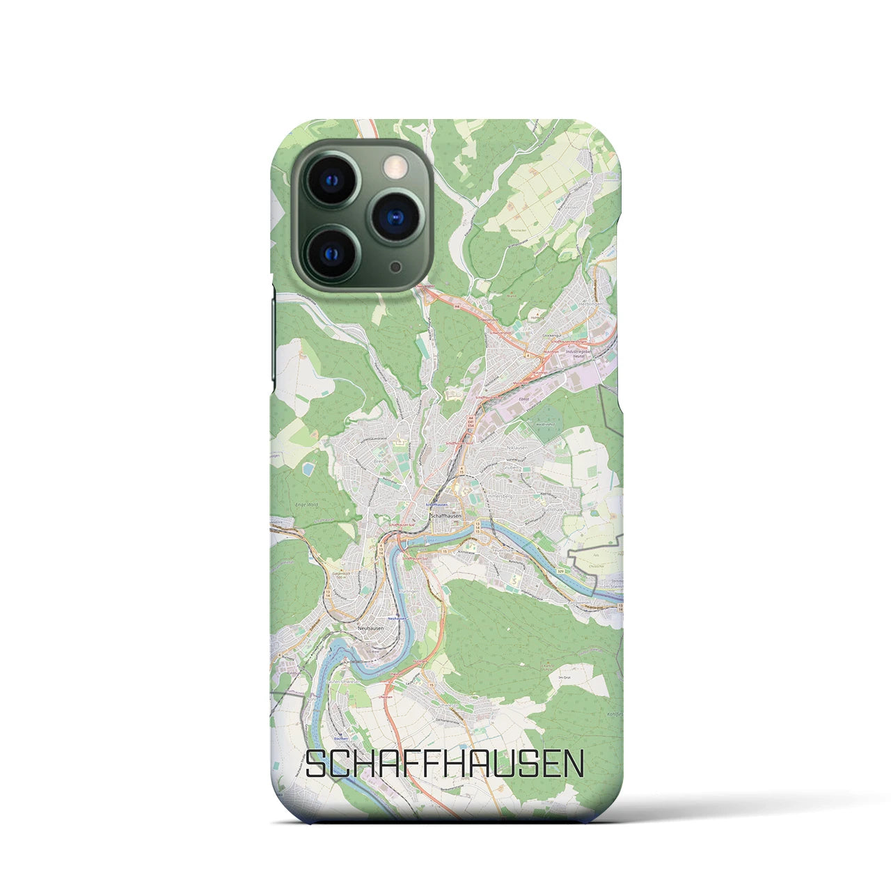 【シャフハウゼン】地図柄iPhoneケース（バックカバータイプ・ナチュラル）iPhone 11 Pro 用