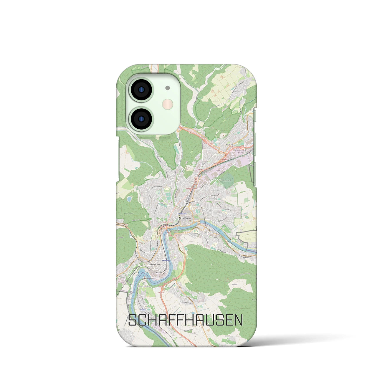 【シャフハウゼン】地図柄iPhoneケース（バックカバータイプ・ナチュラル）iPhone 12 mini 用